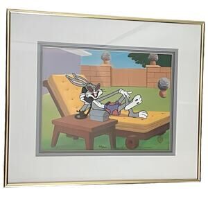 Bugs Bunny “Hollywood Hare” Ltd Ed Cel 1991 Signed McKimson Animation Art Framed